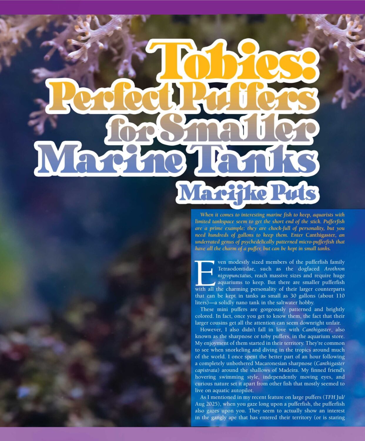 Page of Tropical Fish Hobbyist magazine